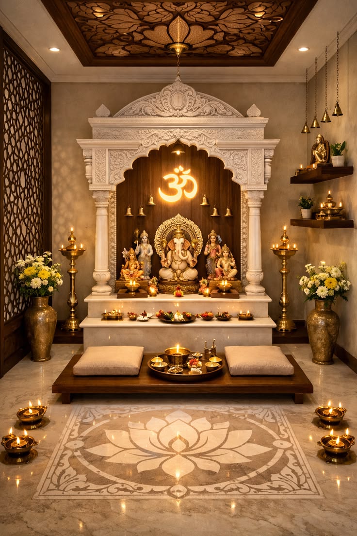 Premium Pooja Room design by NR Interiors