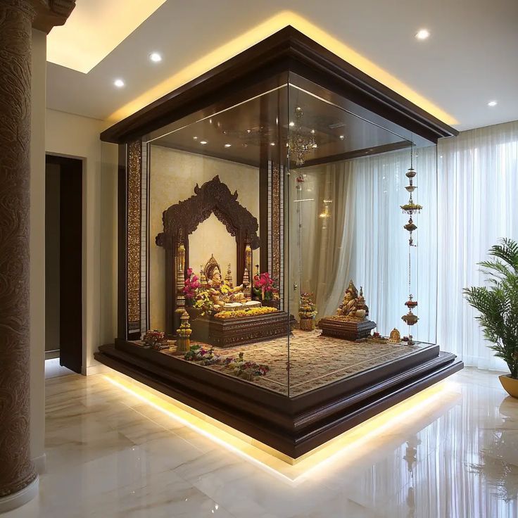 Pooja Room material and finish detail