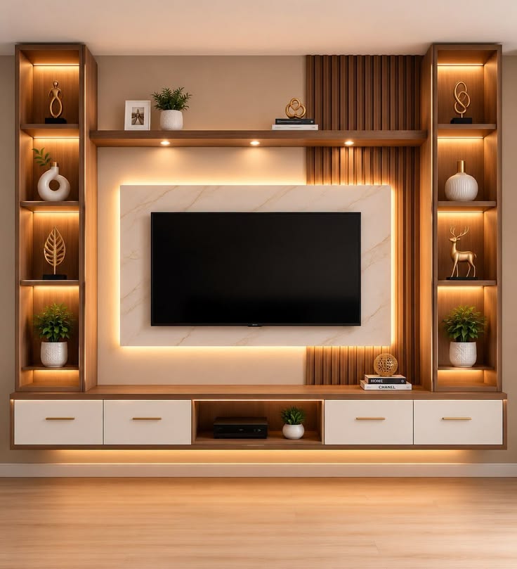 Premium TV Unit design by NR Interiors